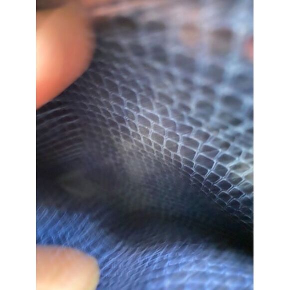 Samantha Brown Blue and Brown Croc Embossed Traveler Overnight Carrier Tote Bag - Picture 4 of 9